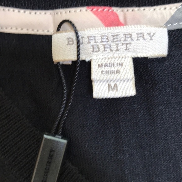 NWT! BURBERRY Brit Size M Black merino wool sweater - Picture 4 of 8